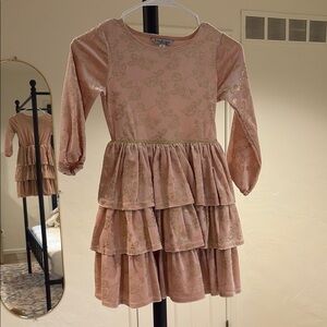 Elegant Pink Floral Kids Dress